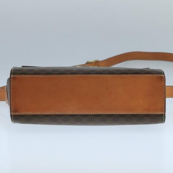 CELINE Macadam Canvas Shoulder Bag Pvc Leather Brown Gold - Picture 9 of 13